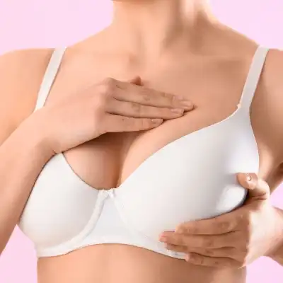 Illustrative photograph of a woman wearing a supportive bra